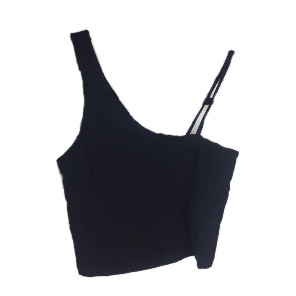 BLACK CROP TANK IN S